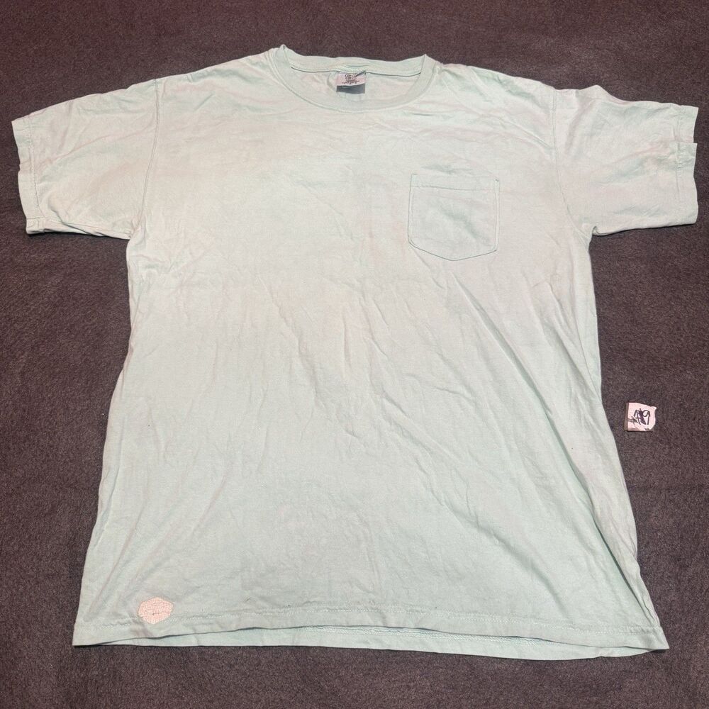 Comfort Colors Womens TShirt L Large Green Short Sleeve Tee Shirt Crew Neck